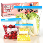 HASTHIP Reusable Zipper Bag for Food Storage with Leakproof Seal and 54pcs Multi Size LDPE Set