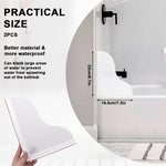 HASTHIP Shower Splash Guard Kit for Bathtub Corners with Self Adhesive Design 9.1×7.1 in White