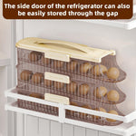 HASTHIP Egg Holder for Fridge with Automatic Rolling 3 Tiers and Removable Clear Tray