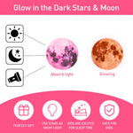 HASTHIP Glow in The Dark Unicorn Wall Decals for Kids Room with 893 Stickers | Luminous Pink Moon and Stars Decor