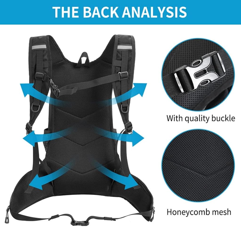 HASTHIP® Mochila de Hidratación 2L Impermeable y Ultraligera,Chaleco de Hidratación Ajustable para Correr,Senderismo Ciclismo y Camping Mochila Transpirable con Bolsa Agua BPA Free