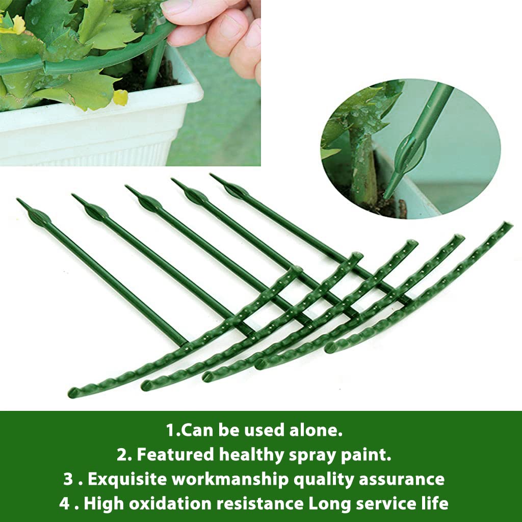 HASTHIP® Garden Plant Support Stake Connectable Sticks Creeper for Climbers 25CM Plastic Trellis Tomato Clematis 24PCS