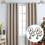 HASTHIP Curtain Rod Finials for 20–22.5mm Rods with Leaf Branch Design in Brass | Set of 4