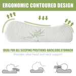 HASTHIP Sleeping Pillow for Neck Support with Ergonomic Contour Design and Bamboo Fiber Cover