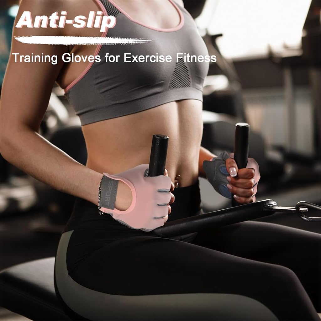 HASTHIP® Women Workout Gloves Women CrossFit Gloves Gym Gloves with Anti Slip Silione Pad Palm Design