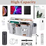 HASTHIP Bedside Caddy Bag for Bed Sofa and Desk featuring Flip Board and Felt Pockets Organizer