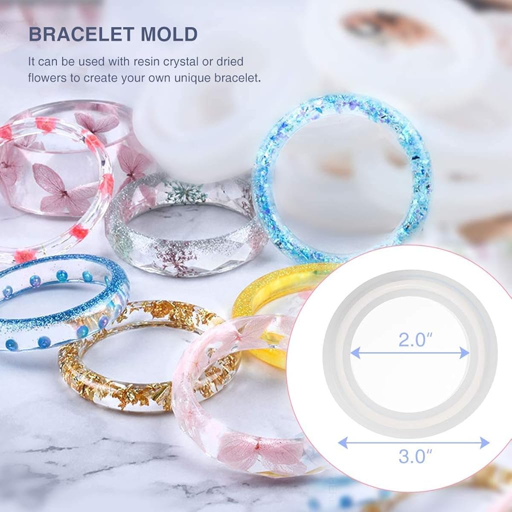 HASTHIP® 188PCS Resin Silicone Casting Mold Kit, Resin Mould Crafts For Making Jewelry Pendant Craft Diy, Christmas Gifts, Multicolor