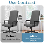 HASTHIP Office Chair Armrest Covers for Comfort and Protection with Zipper Design | 2Pcs Black 45×16cm