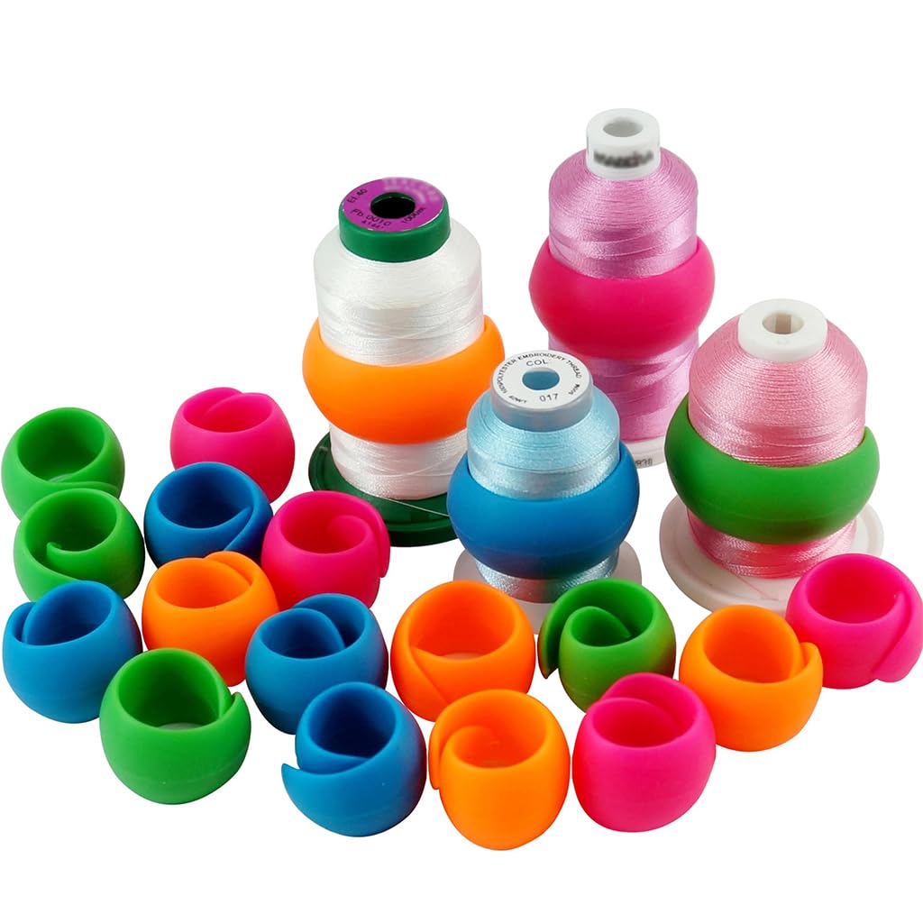 HASTHIP Thread Spool Savers 50Pcs for Sewing and Embroidery | Flexible Silicone Holders Prevent Unwinding