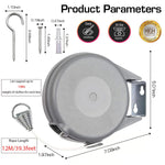 HASTHIP Retractable Clothesline for Indoor and Outdoor Drying with 39ft PVC Line and Wooden Clips | Supports 30lbs