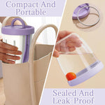 HASTHIP Salad Cup for Fresh Snacks with 20oz Airtight Leak Proof Lid and Built In Strainer | BPA Free Reusable Fruit Container