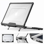 HASTHIP Laptop Case Cover for MacBook Pro 16 inch featuring Riser Feet and Shockproof Hard Shell | Black Scratch Resistant Protection