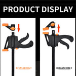 HASTHIP Quick Grip Clamp Set for Woodworking with Quick Release and Anti Scratch Pads | 8PCS 4 Inch Heavy Duty Nylon and Steel