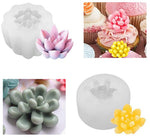 HASTHIP Silicone Molds for Succulent Candle DIY Crafts with 2 Pcs 58x55x33 mm | Oven Safe