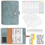 HASTHIP File Folder Ring Binder Notebook for Budget Planning with 12 Envelopes and PU Leather Cover | A6 Stationery Set
