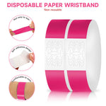 HASTHIP Paper Wristbands for Events with Self Adhesive Closure 300 Pack Rose Red | 25cm Adjustable Bands