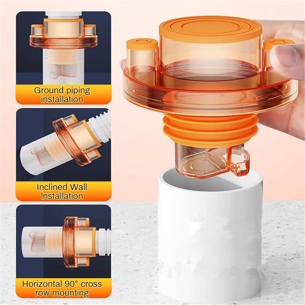HASTHIP Self Closing Floor Drain Seal for Sink with Hose Inlets | 50 75mm 2PCS Anti Odor Adapter