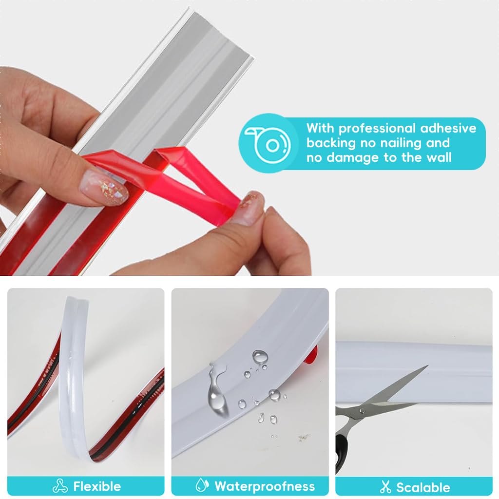 HASTHIP Wall Molding Trim 9.84ft Self Adhesive L Corner Guard featuring Waterproof PVC | Cuttable White Finish for Home Decor