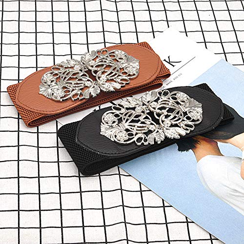 Women's Leather Waist Belt - Classic and Fashionable PU Leather Design with Wide Elastic Band for Comfortable Wear - Slim Your Waist and Midriff Instantly