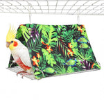 HASTHIP® Tropical Bird Cage Tent Hammock, Parrot Cage Hideout Cover, Hanging Bird Sleep Shelter with Jungle Leaf Print, Cozy Resting Hut for Parakeet, Cockatiel, Lovebird & Small Pets
