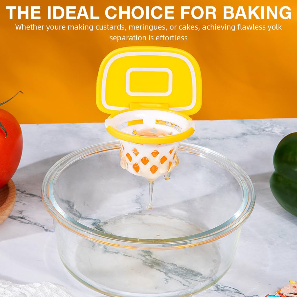 HASTHIP Kitchen Egg Yolk Separator for Baking and Cooking with Clip On Bowl Edge | Fun Basketball Hoop Design and BPA Free Plastic
