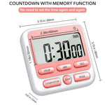 HASTHIP Digital Kitchen Timer for Cooking and Study with 24 Hour Clock | Mute or Loud Alarm