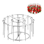 HASTHIP® 304 Stainless Steel Air Fryer Grill Rack, 6.2" Round Wire BBQ Rack with 24 Skewers, Durable Cooking & Roasting Rack for Air Fryers, Ovens, Grills & Outdoor BBQ