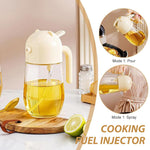 HASTHIP Olive Oil Sprayer for Kitchen and Air Fryer featuring Dual Function Design and 580ml Glass Bottle | Precise 0.2g Spray Control