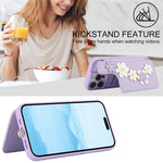 HASTHIP® Funda para iPhone 16 Pro, billetera con tarjetero, bonito bolso bandolera con diseño floral para mujer