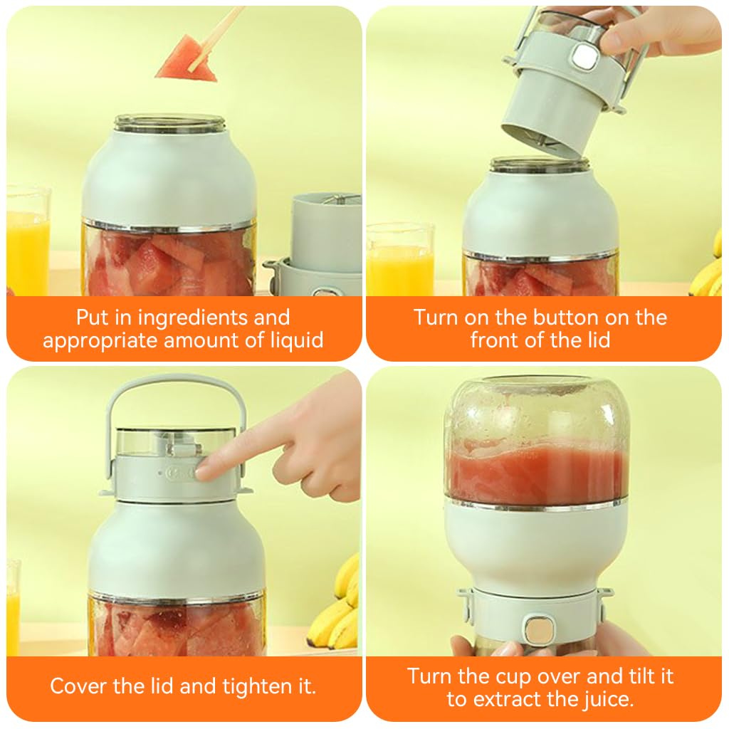 HASTHIP Travel Juicer Cup for Smoothies and Shakes with 10 Blade Stainless Steel Design | USB Rechargeable 1000ml Blender