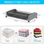 HASTHIP Under Bed Storage for Clothes and Shoes with Wheels and Clear Lid 80x44x13cm