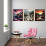 HASTHIP® 4pcs DIY Diamond Art Painting Kit 5D Diamond Art Painting Kit Hyper-Realistic Scenery Diamond Painting Wall Decor Beginners Diamond Art Painting Supplies DIY Home Gift, 11.8 x 11.8 Inch