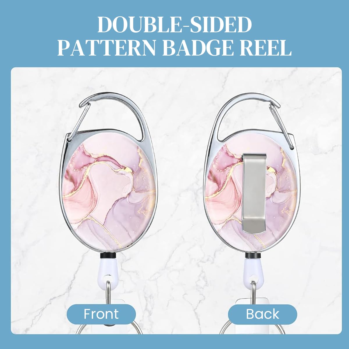 HASTHIP Women's Retractable Keychain with 24.4 in Nylon Reel featuring Quick Release Buckle | ID Badge Holder for Office and School