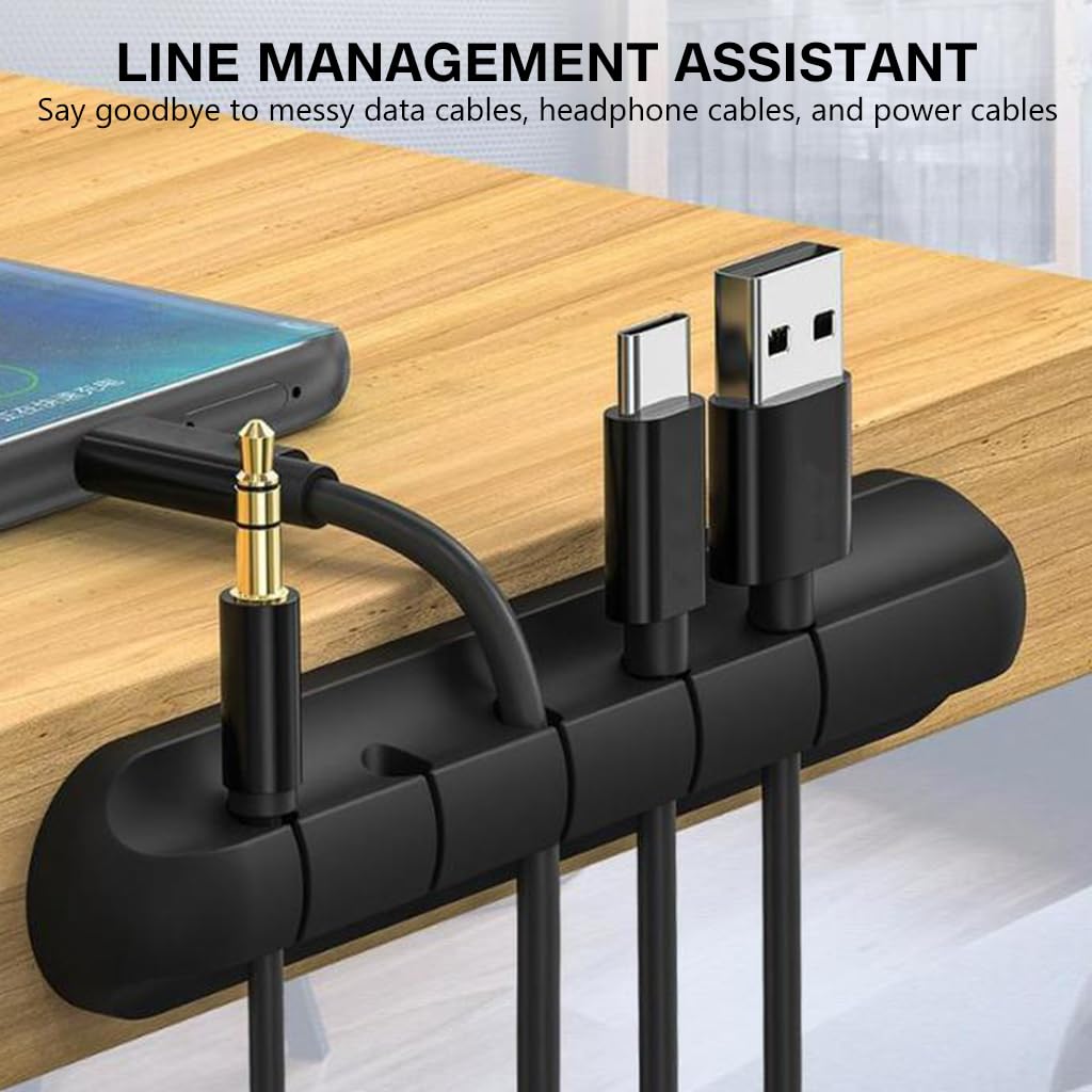 HASTHIP® 3Pcs Cable Organizer Self-adhesive Cable Organizer Holder 3 Sizes Multi-slot Cable Management Cord Organizer Clips for Desk, Under Desk, Car Dashboard, Office