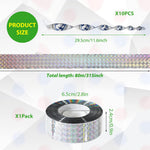 HASTHIP Bird Repellent Set for Gardens and Orchards with 10pcs Spiral Sticks and 2.4cm x 80m Reflective Tape | Silver Holographic Design
