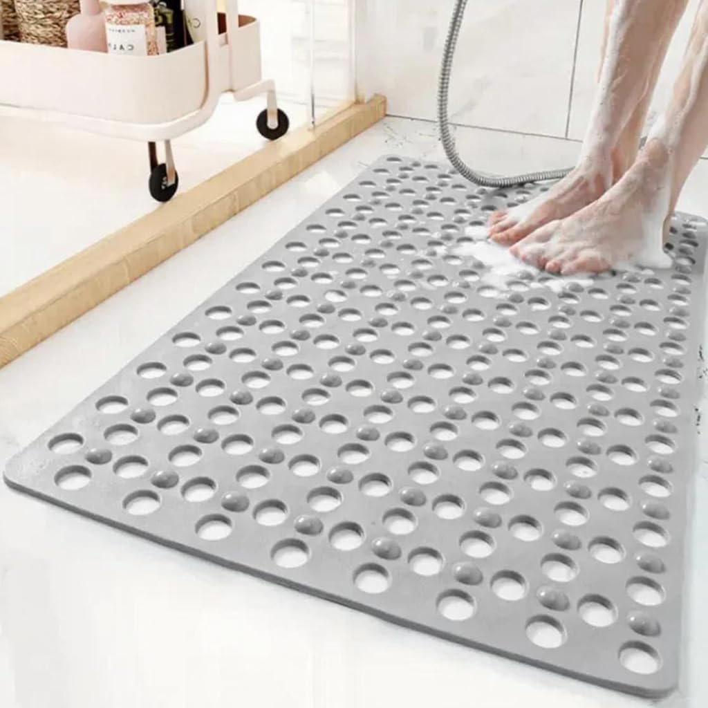 HASTHIP PVC Bathroom Mat 43.5 x 77.5 cm for Shower Safety featuring Multi Hole Drainage | Non Slip for Kids and Seniors