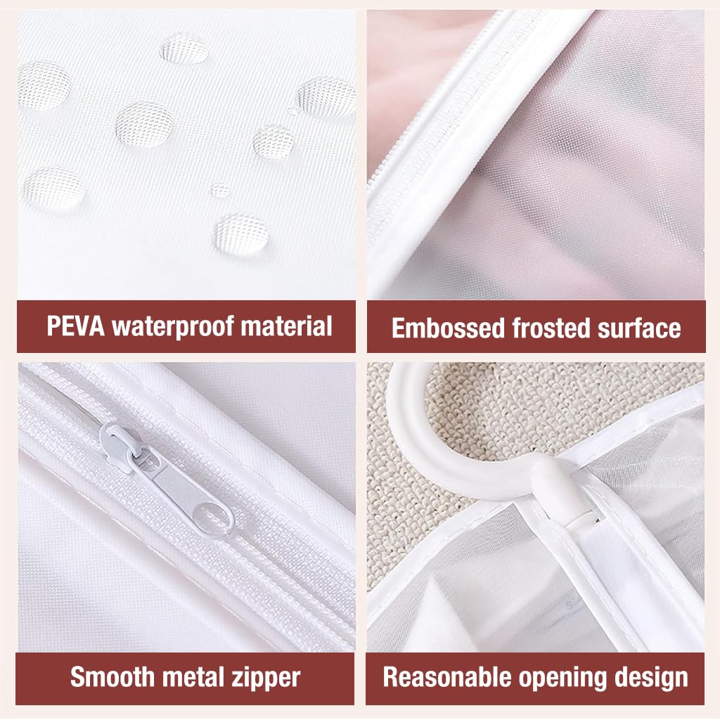 HASTHIP Garment Bags for Suits and Coats featuring Clear Zipper Cover Set 60x100cm 5pcs
