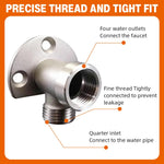 HASTHIP Bathroom Angle Valve Adapter for Wall-Mounted Shower Hose featuring Stainless Steel Design | Converts Flush-Mounted to Exposed System