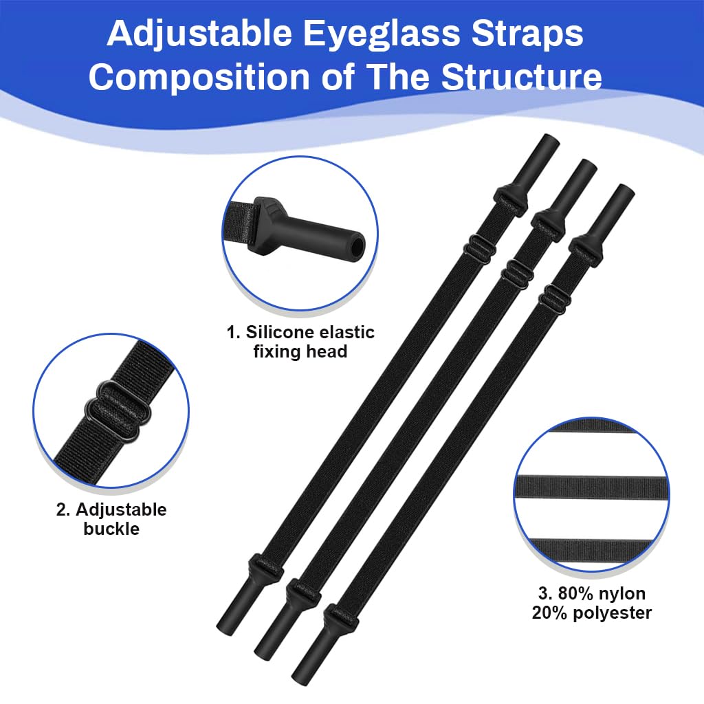 HASTHIP® 3pcs Kids Specs Holder Adjustable Eye Glasses Straps