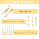 HASTHIP Necklace Extenders for Jewelry Making with Lobster Clasp | 10PCS 2.5 in Gold and Silver Chains