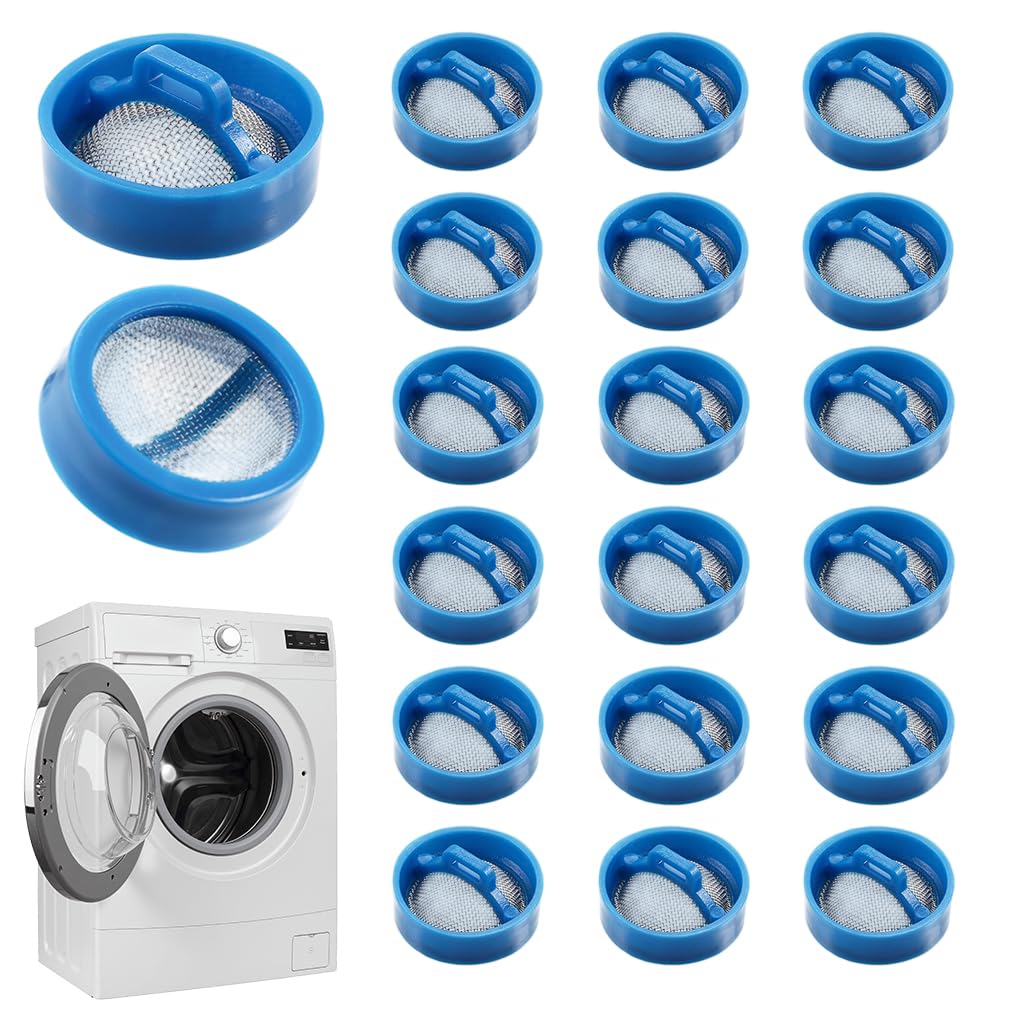 HASTHIP Washing Machine Filters 20pcs 2cm Stainless Steel Fine Mesh for Drain Hose Protection