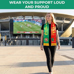 HASTHIP® World Cup 2026 Scarf & Shawls, Unisex Double-Sided Print Scarf for Men Women Match Schedule Viewing Gear Soccer Fan Gift-Red