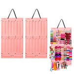 HASTHIP Hair Bows Holder for Girls featuring 16 Ribbons & 2 Carabiners | Soft Felt Wall Organizer