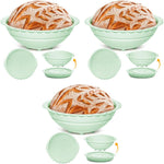 HASTHIP Silicone Bread Basket for Sourdough Proofing with Folding Design 9.6 in 3 pcs Green