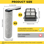 HASTHIP Replacement Brush Roll Set for Tineco S5 S5 Pro with 2 Rolls and 3 HEPA Filters | Soft Microfiber Wet Dry Use