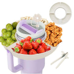 HASTHIP Snack Tray for Stanley Cup 40oz with 4 Compartments and Tweezer | Food Grade Accessory