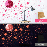 HASTHIP Glow in The Dark Unicorn Wall Decals for Kids Room with 893 Stickers | Luminous Pink Moon and Stars Decor