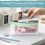 HASTHIP Pencil Pouches Set for School and Office Storage featuring Semi‑Transparent PVC 8.2x4.1 in | Waterproof Utility Bags for Students