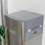 HASTHIP Fridge Dust Proof Cover for Double Door Use with Side Pockets 21.6 x 55 in Grey | Chenille Plush Design