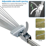 HASTHIP Retractable Garden Leaf Rake for Lawn and Yard featuring 77–165cm Handle & 15 Tines